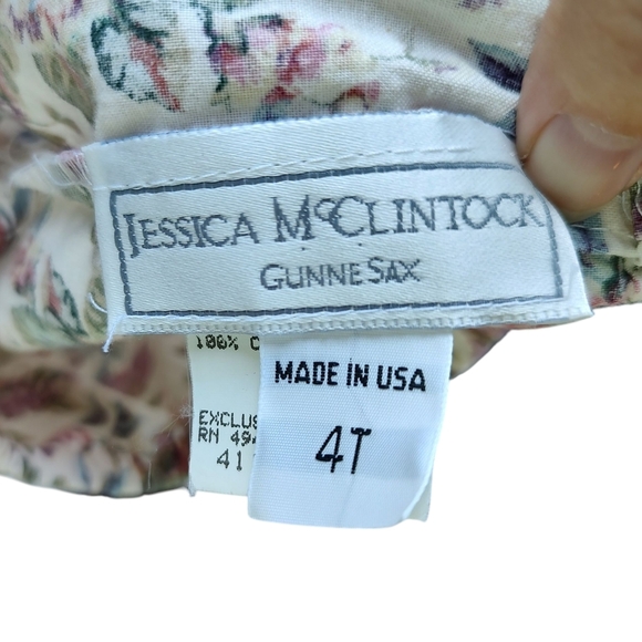 Vintage Gunne Sax Victorian Style Floral Dress with Lace Trim - Picture 4 of 6